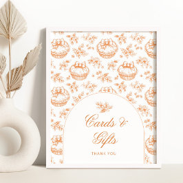 Toile Little cutie Baby shower Kaarten en geschenk Poster