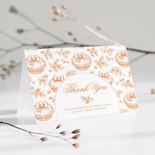 Toile Little Cutie Pie baby shower bedankt