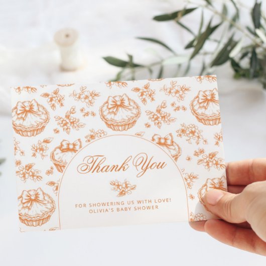 Toile Little Cutie Pie baby shower bedankt