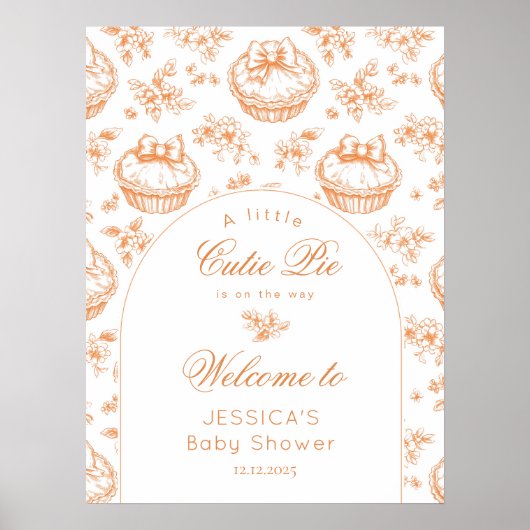 Toile Little Cutie Pie Baby shower Welkom Poster (Voorkant)