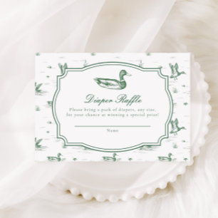Toile Mallard Eend Geslacht Onzijdige Baby Shower Informatiekaartje