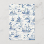 Toile Nautical Baby shower Diapper Raffle Informatiekaartje (Achterkant)