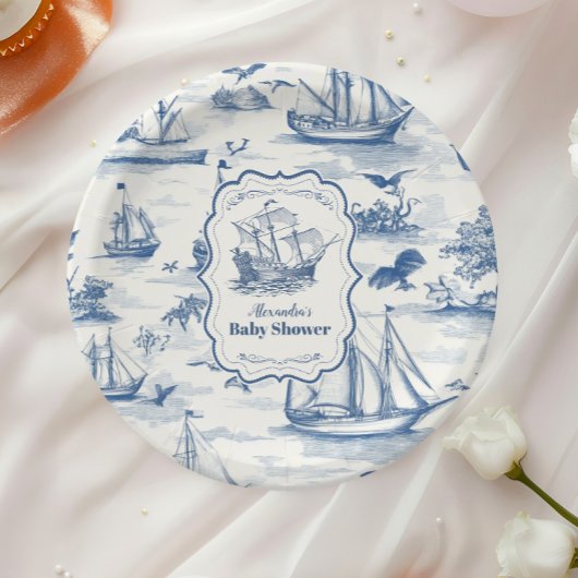 Toile Nautical Baby shower Papieren Bordje