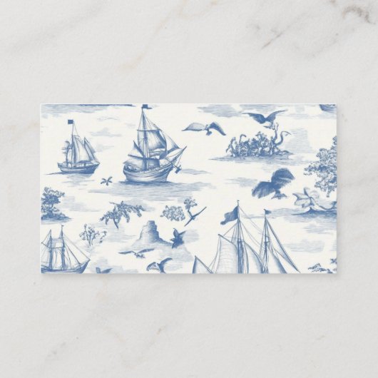 Toile Nautisch Baby shower Boeken voor Baby Informatiekaartje (Achterkant)