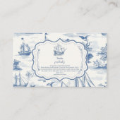 Toile Nautisch Baby shower Boeken voor Baby Informatiekaartje (Voorkant)