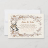 Toile Neutral Teddy Bear Boeken voor Baby Kaart (Voorkant)