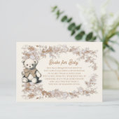 Toile Neutral Teddy Bear Boeken voor Baby Kaart (Staand voorkant)