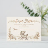 Toile Neutral Teddy Bear Luier Raffle Kaart (Staand voorkant)