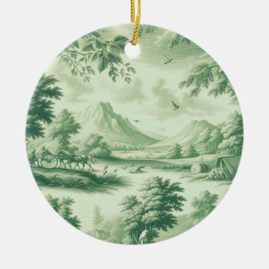 Toile Nostalgische Charme Scène Keramisch Ornament (Voorkant)