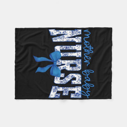 Toile Nurse Bow Blue Coquette Moeder Ba Fleece Deken (Voorkant (Horizontaal))