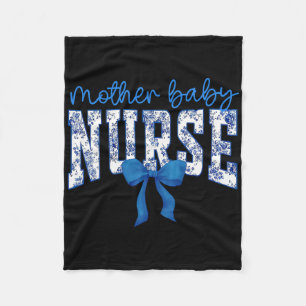 Toile Nurse Bow Blue Coquette Moeder Ba Fleece Deken
