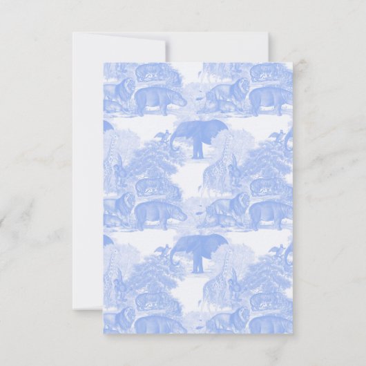 Toile Oerwoud Animal Safari baby shower Advies Kaa Bedankkaart (Achterkant)
