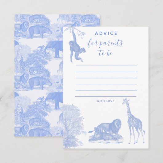 Toile Oerwoud Animal Safari baby shower Advies Kaa Bedankkaart (Voorkant / Achterkant)
