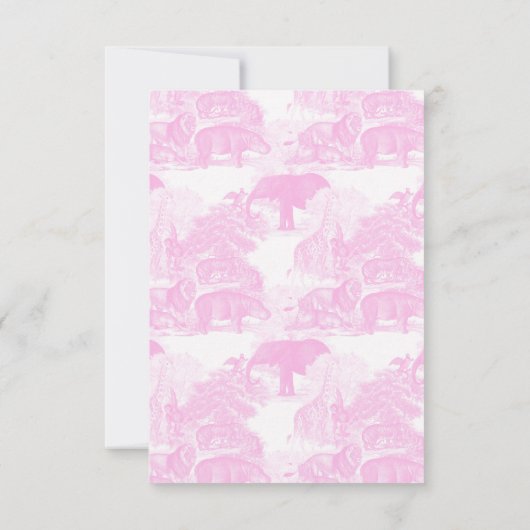Toile Oerwoud Animal Safari baby shower Advies Kaa Bedankkaart (Achterkant)