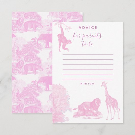 Toile Oerwoud Animal Safari baby shower Advies Kaa Bedankkaart (Voorkant / Achterkant)