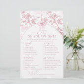 Toile Paris what's on your phone pink bridal game (Staand voorkant)