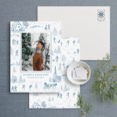 Toile Pattern Winter Wonderland Holiday Card Kaart