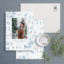 Toile Pattern Winter Wonderland Holiday Card Kaart