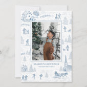 Toile Pattern Winter Wonderland Holiday Card Kaart (Voorkant)