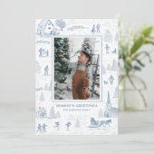 Toile Pattern Winter Wonderland Holiday Card Kaart (Staand voorkant)