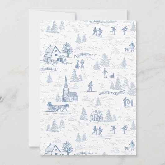 Toile Pattern Winter Wonderland Holiday Card Kaart (Achterkant)