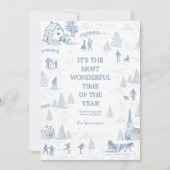 Toile Pattern Winter Wonderland Holiday Kaart (Voorkant)