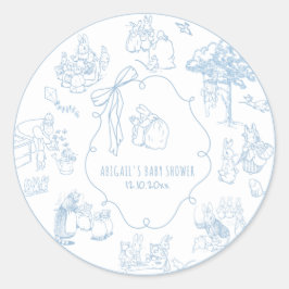 Toile Peter the Rabbit Beatrix Baby Shower Ronde Sticker