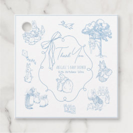 Toile Peter the Rabbit Beatrix Baby Shower Thank Bedankjes Labels