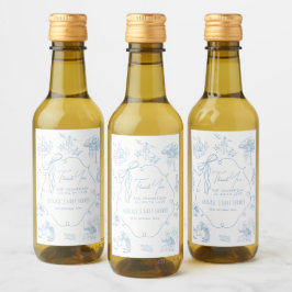 Toile Peter the Rabbit Beatrix Baby Shower Thank  Wijn Etiket