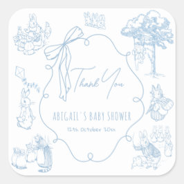 Toile Peter the Rabbit Beatrix Baby Shower Vierkante Sticker