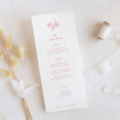 Toile Pink Classic Floral bruiloft diner Menu