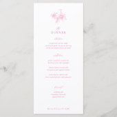 Toile Pink Classic Floral bruiloft diner Menu (Voorkant)