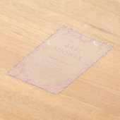 Toile Pink Floral Chinoiserie Baby shower Acryl Uitnodigingen (Laagn)