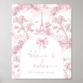 Toile pink Paris advice and wishes for Newlyweds Poster (Voorkant)