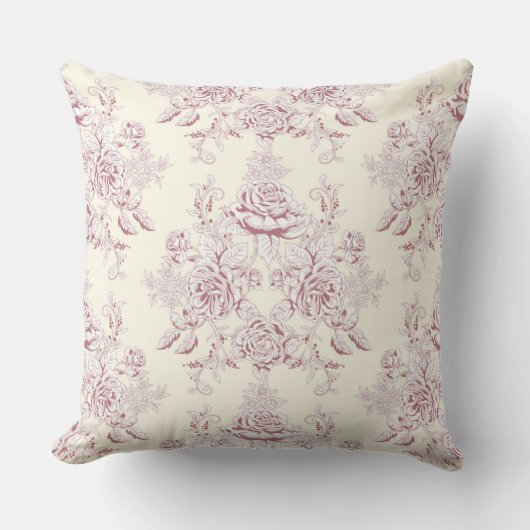 Toile pioen, midden herhalen, patroon, pastel kleu kussen (Voorkant)