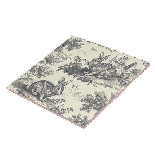 Toile Rabbit  Woodland Tegeltje (Zijkant)