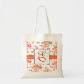 Toile Red Roses Monogram Bridesmaid Tas (Voorkant)