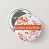 Toile Red Roses Wedding Rehearsal Button (Voorkant /achterkant)