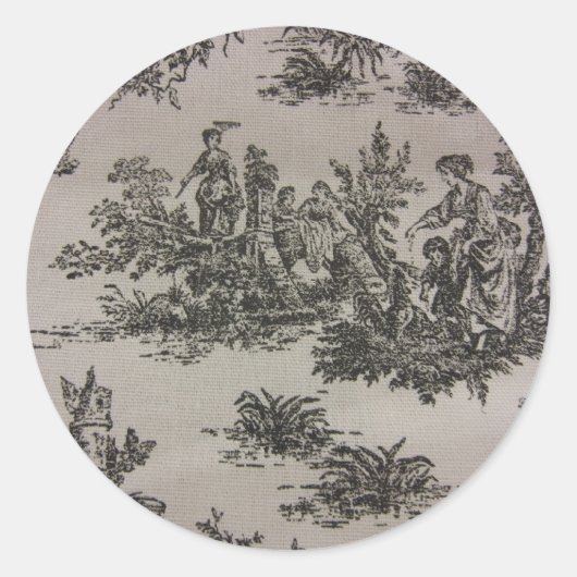 Toile River Scene Ronde Sticker (Voorkant)