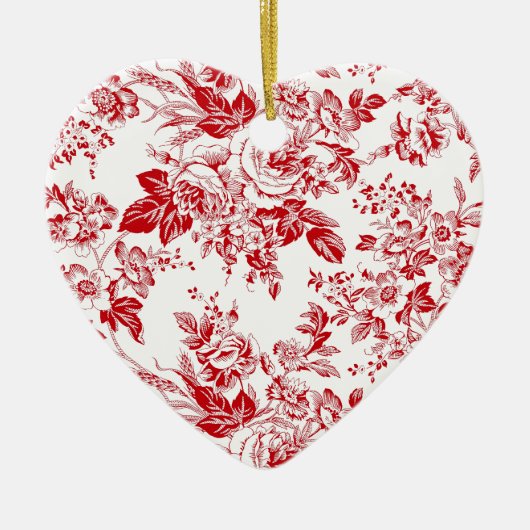 Toile Roses Keramisch Ornament (Voorkant)