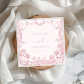 Toile Roze Bloemen Chinoiserie Trouwservetten Servet