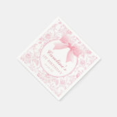 Toile Roze Bow Bloemen Chinoiserie Verjaardag serv Servet (Hoek)