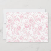 Toile Roze Bow Chinoiserie 1e Verjaardag Foto Kaart (Achterkant)