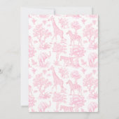 Toile Roze Meisje Doop Safari Chinoiserie Kaart (Achterkant)