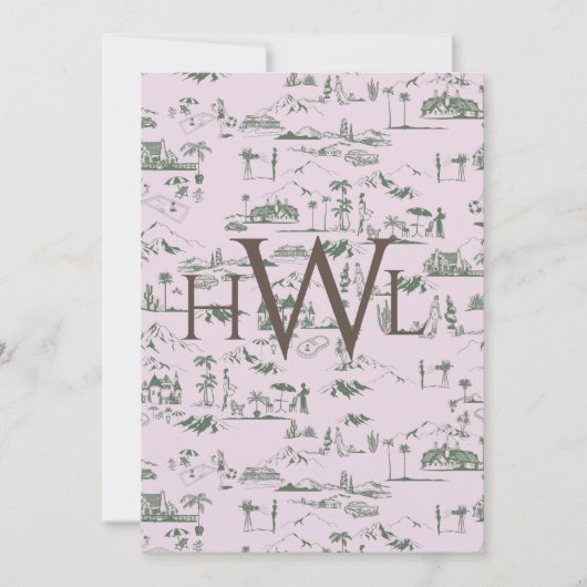 Toile Roze Modern Bridal Shower Kaart (Voorkant)