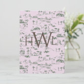 Toile Roze Modern Bridal Shower Kaart (Staand voorkant)