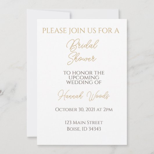 Toile Roze Modern Bridal Shower Kaart (Achterkant)