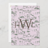 Toile Roze Modern Bridal Shower Kaart (Voorkant / Achterkant)