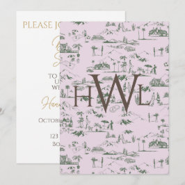 Toile Roze Modern Bridal Shower Kaart