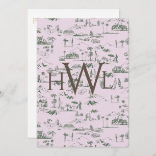 Toile Roze Modern Bridal Shower Kaart